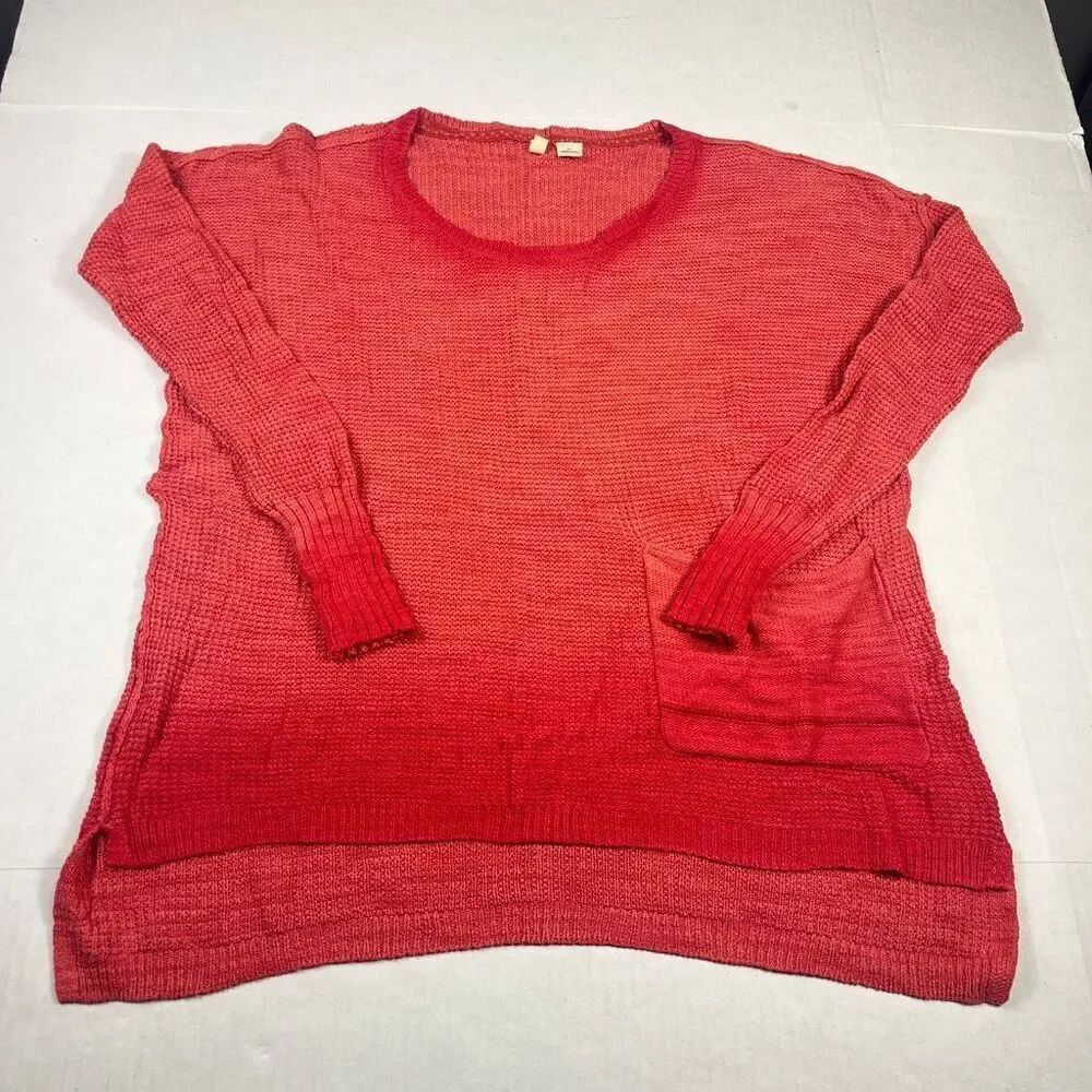 Anthropologie MOTH Sweater XS Red Lightweight Slouchy Oversized Cozy Pullover